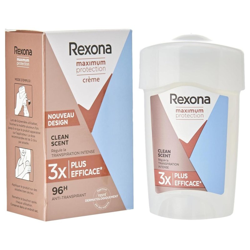 Rexona Maximum Protection Déodorant Roll-On Femme - Anti-Transpirant 96h - Clean Scent - 45ml
