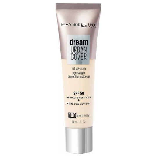 Maybelline Dream Urban Cover Perfecteur de Teint Haute Protection - Tous Types de Peau - 30ml - Warm Ivory 100