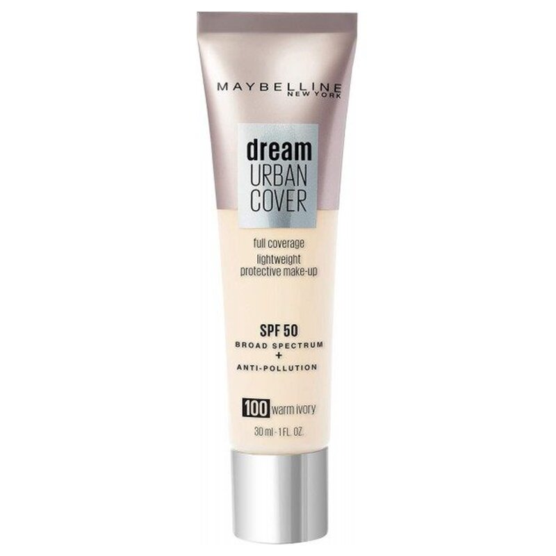 Maybelline Dream Urban Cover Perfecteur de Teint Haute Protection - Tous Types de Peau - 30ml - Warm Ivory 100