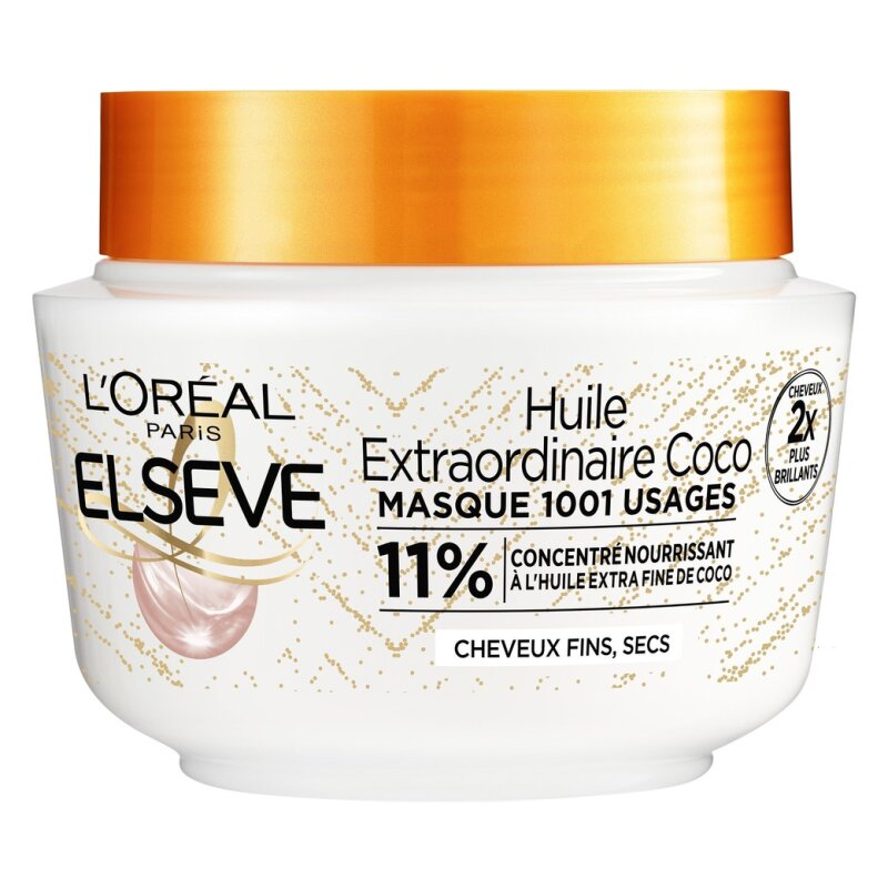 L'Oréal Paris Elseve Huile Extraordinaire Masque Cheveux - Cheveux Normaux à Secs - 310ml - Coco