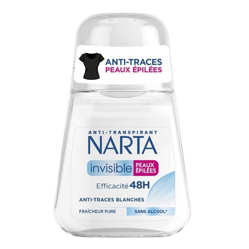 Narta Invisible Déodorant Bille Anti-Traces - Peaux Épilées - Protection 48h - 50ml