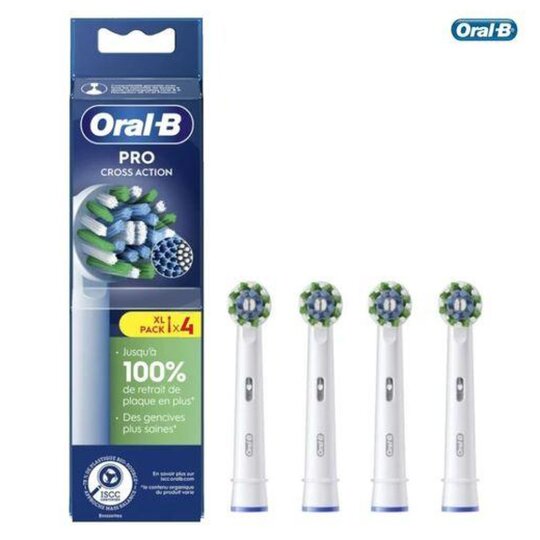 Oral-B Pro Cross Action Brushes for Electric Toothbrush Pack of 4 units White 1 stück (4er Pack): Amazonfr: