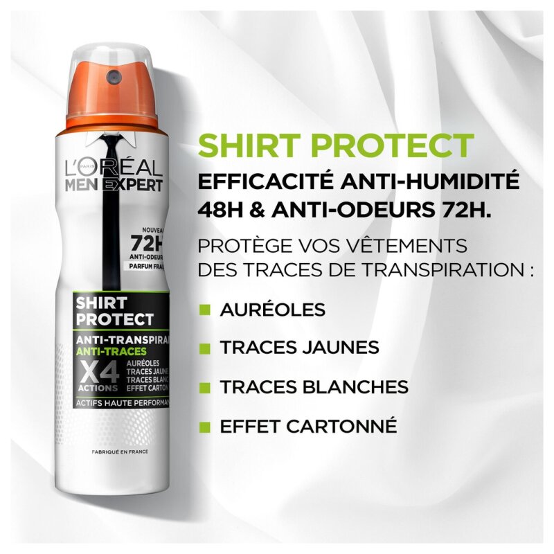 L'Oréal Men Expert Shirt Protect Déodorant Spray Anti-Traces - Protection 72h - 150ml