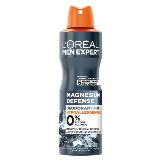 L'Oréal Men Expert Magnesium Defense Deodorant Spray For Men - 48h Protection - 150ml