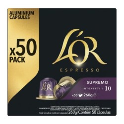 L'Or Supremo كبسولات قهوة شديدة التركيز 10 - متوافقة مع نسبرسو - 50 كبسولة