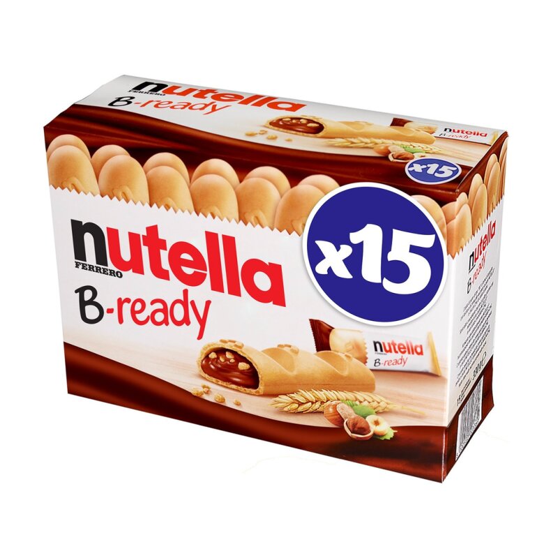 Nutella B-Ready Biscuits Fourrés Noisettes et Cacao - 330g - Pack X15