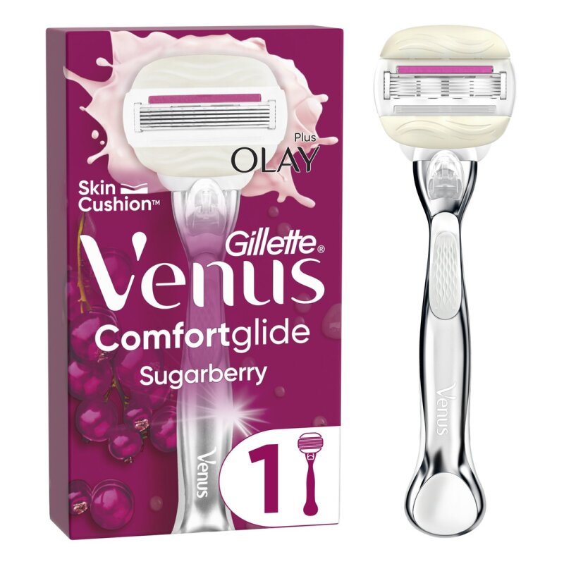 Venus Comfortglide Sugarberry Rasoir Femme - 1 Manche + 1 Recharge - 5 Lames