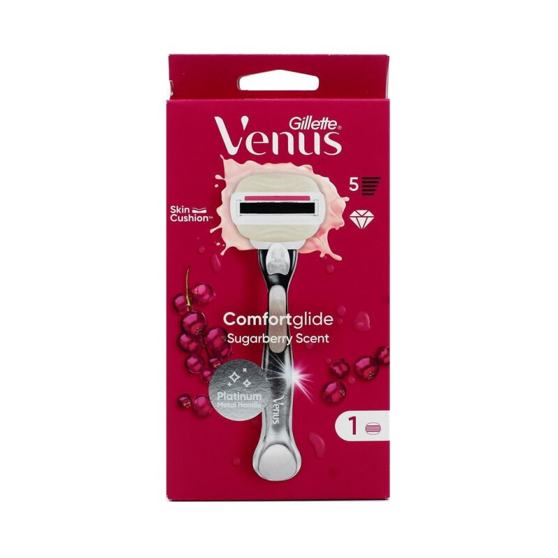 Venus Comfortglide Sugarberry Rasoir Femme - 1 Manche + 1 Recharge - 5 Lames