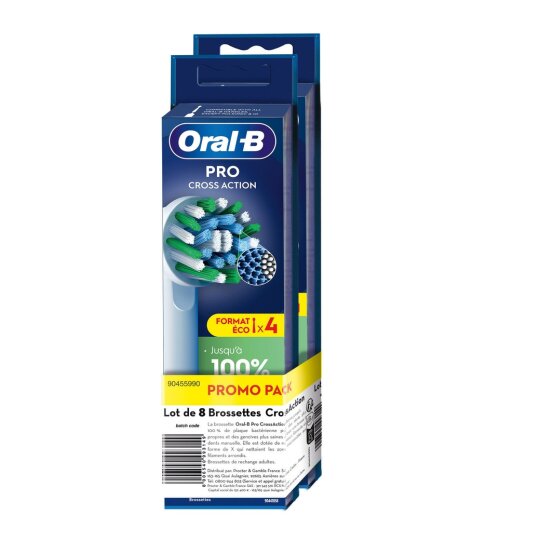 Oral-B Pro Cross Action Toothbrush Heads - 2x4 Heads (8)