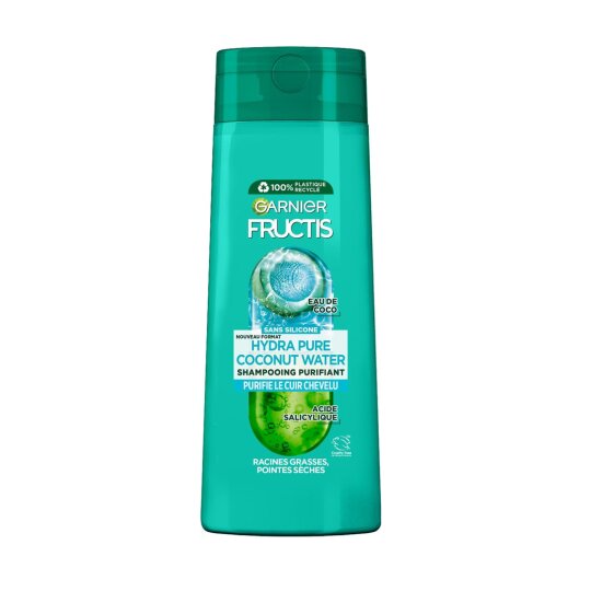 Garnier Fructis Shampoing Hydra Pure Coconut Water - Cheveux Normaux à Gras - 300ml