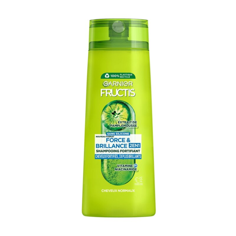 Garnier Fructis Shampoing Force & Brillance 2en1 - Cheveux Normaux à Gras - 300ml