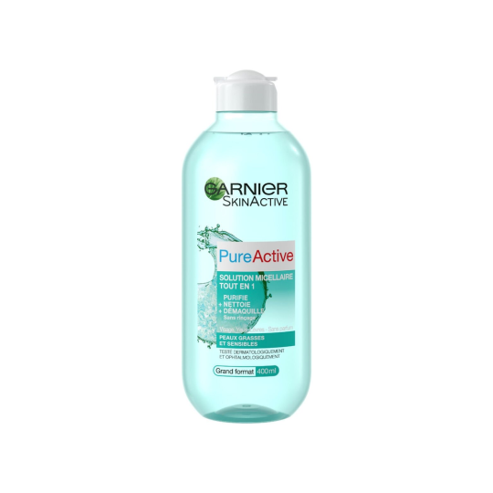 Garnier Pure Active Eau Micellaire Tout en 1 - Peaux Mixtes à Grasses - 400ml