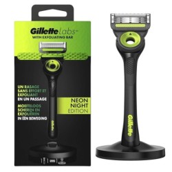Gillette Labs Razor With Exfoliating Bar - Neon Version - 1 Refill + Magnetic Stand