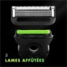Gillette Labs ماكينة حلاقة مع شريط تقشير - نسخة نيون - 1 عبوة إضافية + حامل مغناطيسي