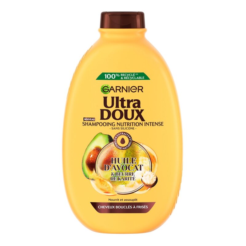 Garnier Ultra Doux Shampoing Nourrissant Huile d'Avocat et Beurre de Karité - Cheveux Secs à Très Secs - 600ml