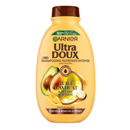 Garnier Ultra Doux Shampoing Avocat et Beurre de Karité - Cheveux Très Secs ou Frisés - 300ml