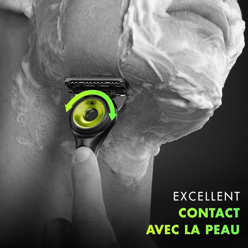 Gillette Labs Rasoir avec Barre Exfoliante - Version Néon - 1 Recharge + Support Magnétique