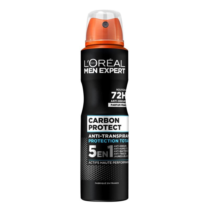 L'Oréal Men Expert Carbon Protect Déodorant Spray 5en1 - Protection 72h - 150ml