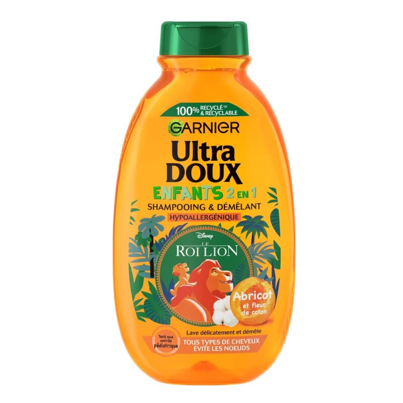 Garnier Ultra Doux Detangling Shampoo Apricot And Cotton Flower For Kids - Disney Lion King - 300ml