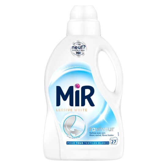 Mir White Lessive Liquide Raviveur de Blanc - Textiles Blancs - 1.35l