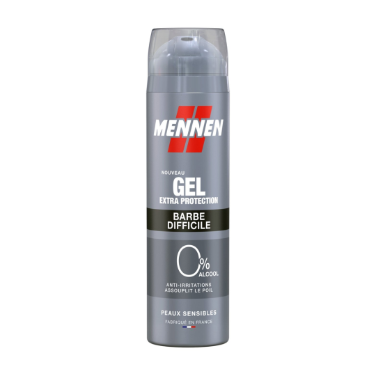 Mennen Extra Protection Gel de Rasage - Barbe Difficile Peaux Sensibles - 200ml