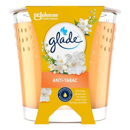 Glade Anti Tabac Bougie Parfumée - Neutralisation Odeurs - 1x190g
