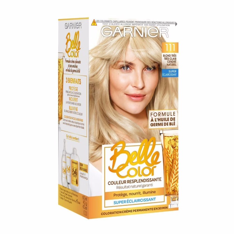 Garnier Belle Color Crème de Coloration Permanente - Cheveux - 1x60ml - Blond Très Clair Cendré Naturel 111