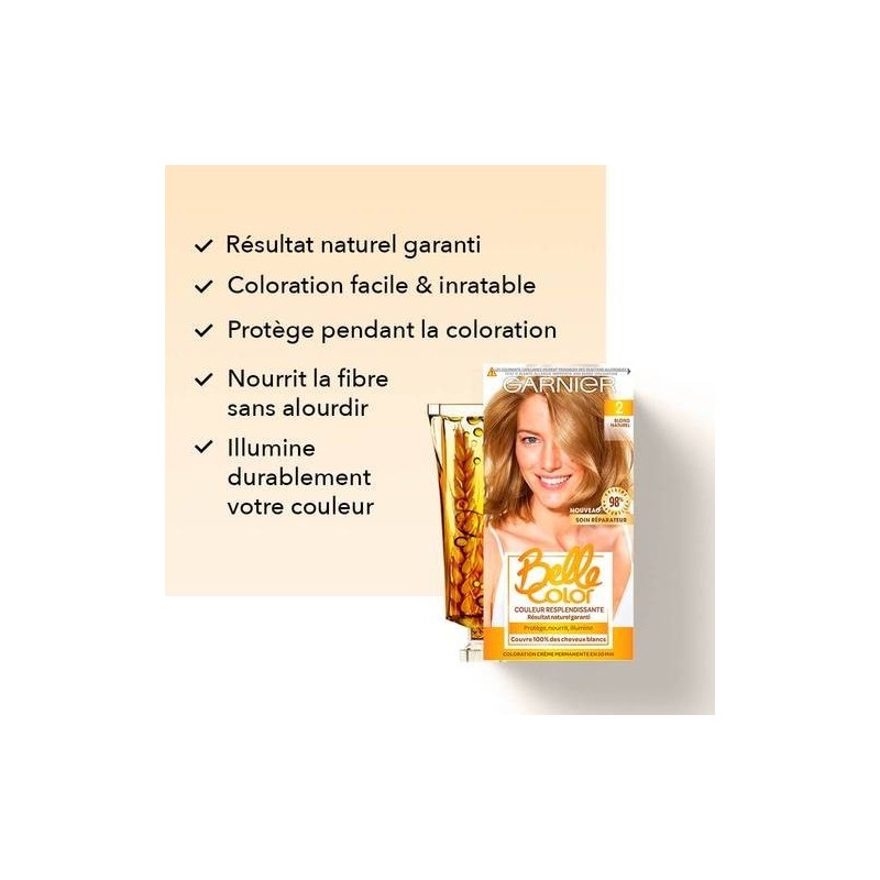 Garnier Belle Color Crème de Coloration Permanente - Cheveux - 1x60ml - Blond Très Clair Cendré Naturel 111