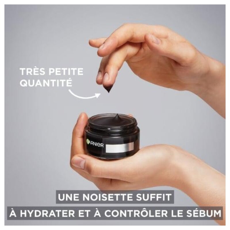 Garnier Pureactive Soin Visage Matifiant Quotidien au Charbon - Peau Grase - 50ml