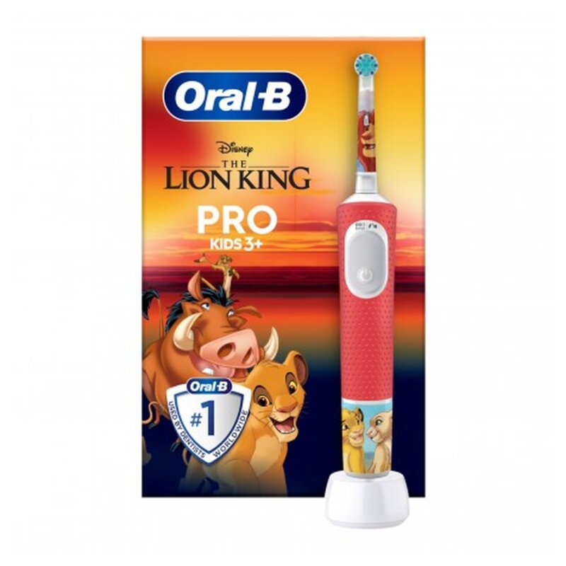 Oral-B Pro Kids فرشاة أسنان كهربائية الأسد الملك - للأطفال من 3 سنوات - 1 مقبض + 1 رأس