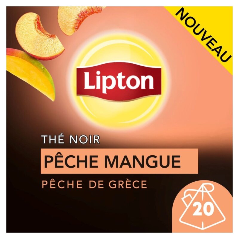 Lipton Black Tea Peach Mango - Box Of 20 Tea Bags