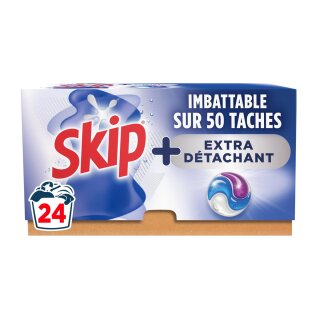 Skip Tout en 1 Lessive Capsules Extra Détachant - 24 Capsules