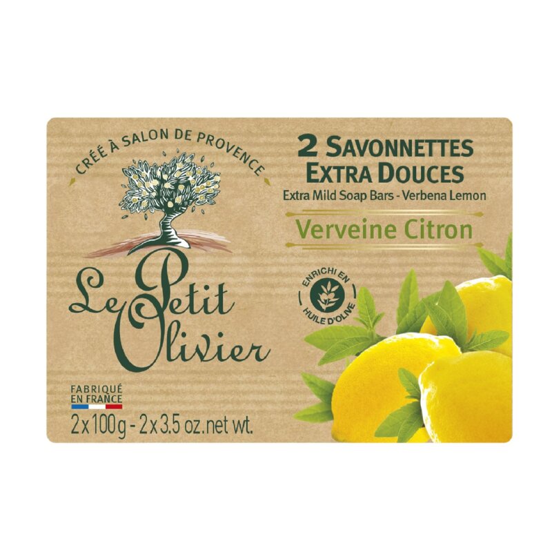 Le Petit Olivier Savonnettes Verveine Citron - Peau Tous Types - 2x100g