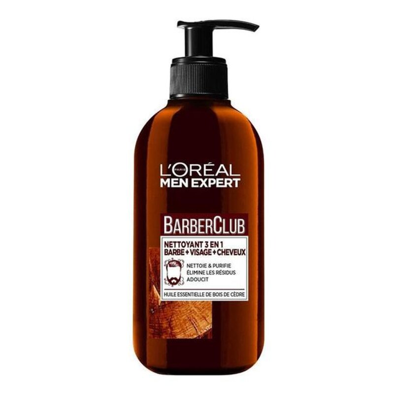 L'Oréal Men Expert Barber Club Gel Nettoyant 3en1 - Barbe, Visage & Cheveux - 200ml