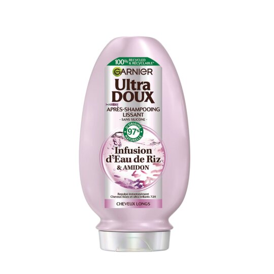 Garnier Ultra Doux Après-Shampooing Lissant Infusion d'Eau de Riz & Amidon - Cheveux Longs - 200ml