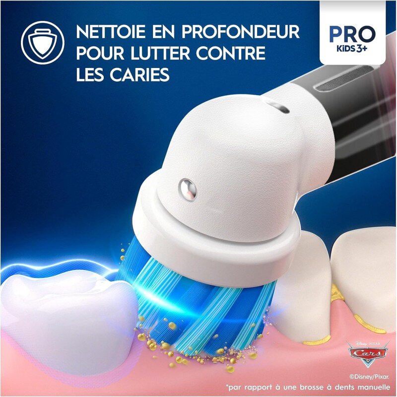 Oral-B Pro Kids 1 Manche Disney Cars, 1 Brossette Brosse À Dents Électrique, 3 Ans et Plus