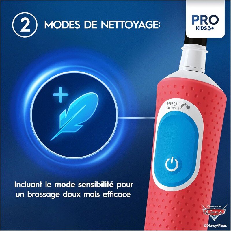 Oral-B Pro Kids 1 Manche Disney Cars, 1 Brossette Brosse À Dents Électrique, 3 Ans et Plus