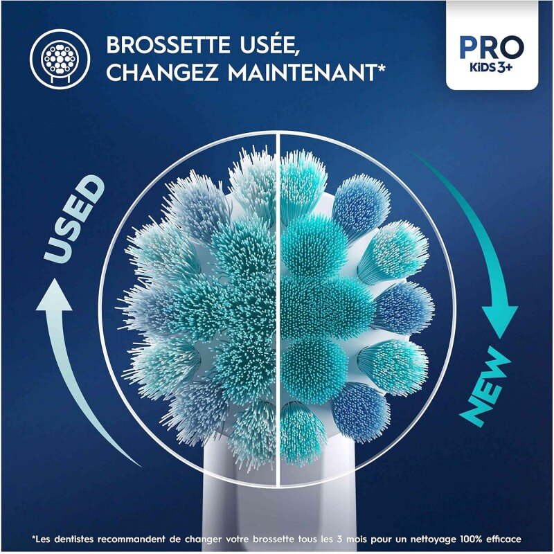 Oral-B Pro Kids Brosse à Dents Électrique Enfant, Reine des Neiges Disney, 1 Brossette Brossage Doux, 1 Étui Voyage, Minuteur et
