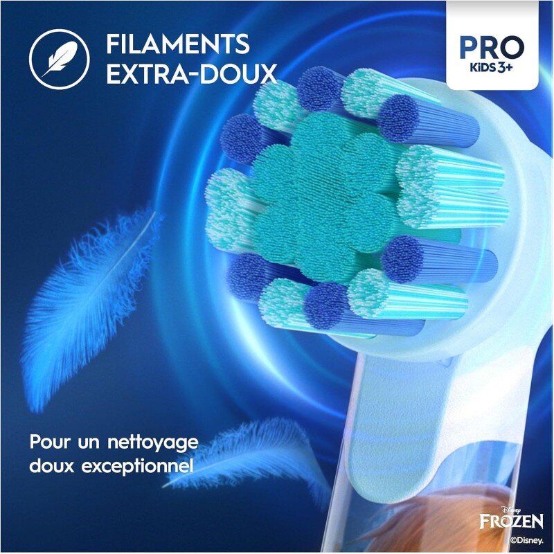 Oral-B Pro Kids Brosse à Dents Électrique Enfant, Reine des Neiges Disney, 1 Brossette Brossage Doux, 1 Étui Voyage, Minuteur et