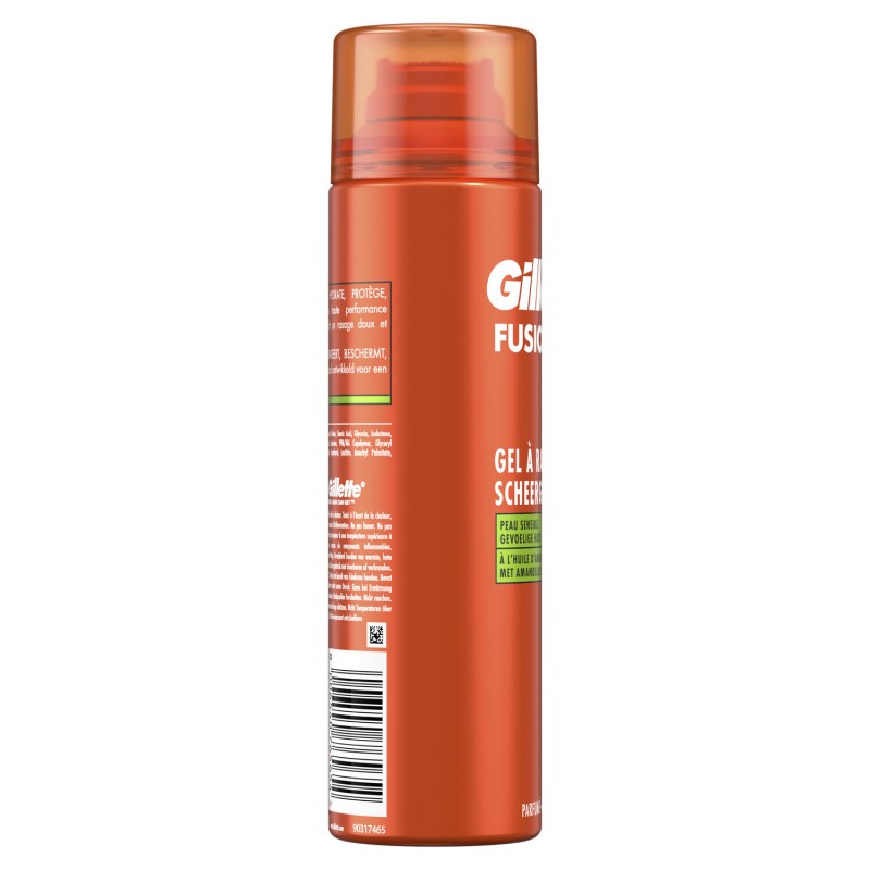 Gillette Fusion Gel à Raser - Peaux Sensibles - 200ml