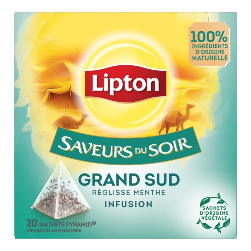 Lipton Saveurs du Soir Grand Sud Infusion Menthe et Réglisse - 20 Sachets
