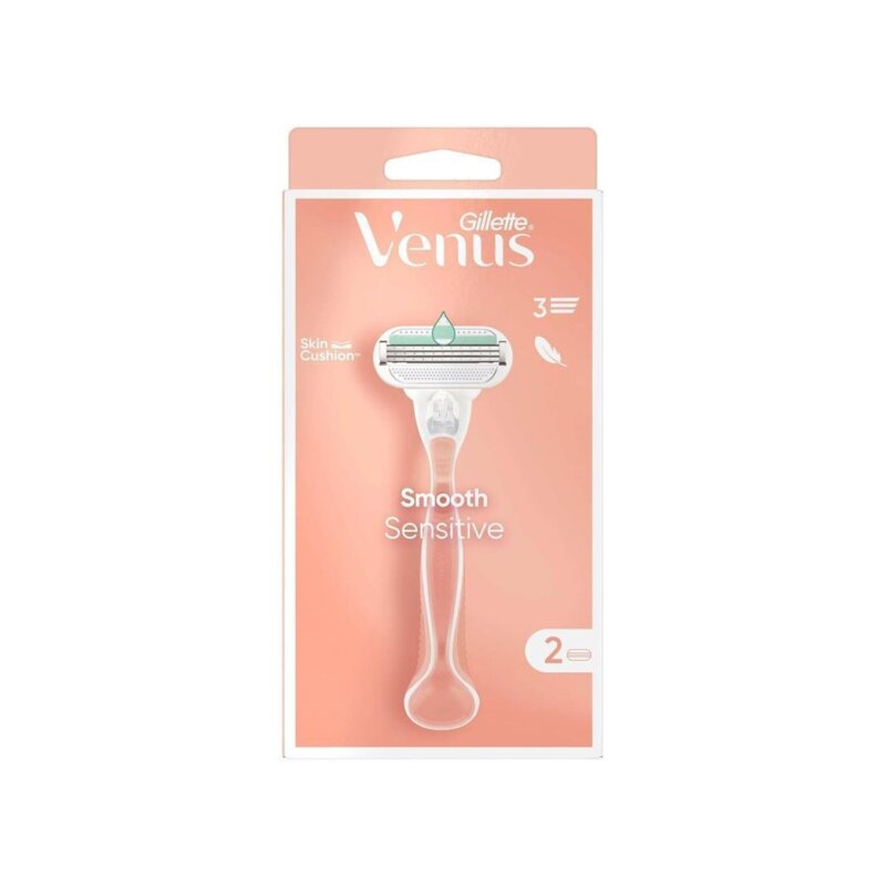 Gillette Venus Sensitive Smooth ماكينة حلاقة نسائية + 2 عبوة إضافية