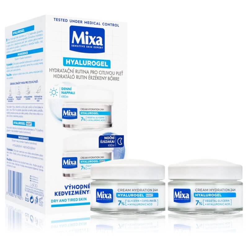 Mixa Hyalurogel كريم مرطب للوجه بحمض الهيالورونيك - البشرة الحساسة - 2X50مل