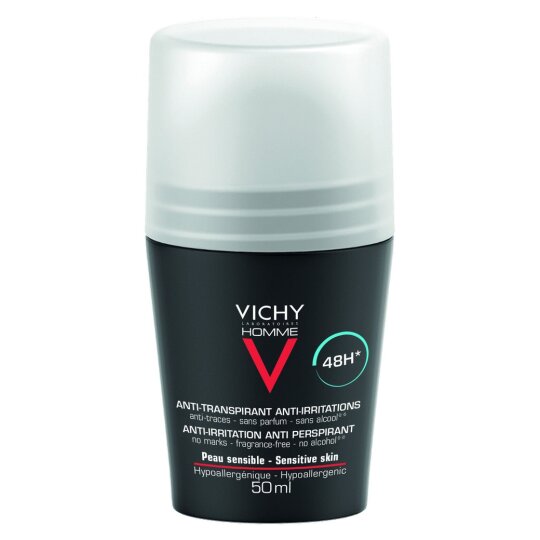 Vichy Déodorant Roll-On Homme Anti-Transpirant - Peau Sensible - 50ml