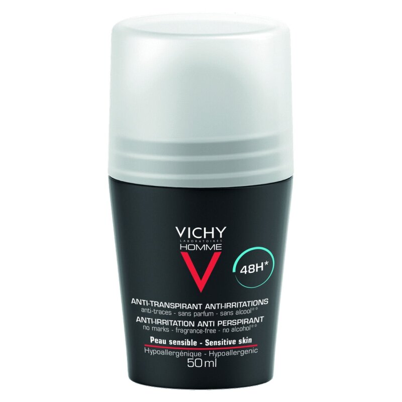 Vichy Déodorant Roll-On Homme Anti-Transpirant - Peau Sensible - 50ml