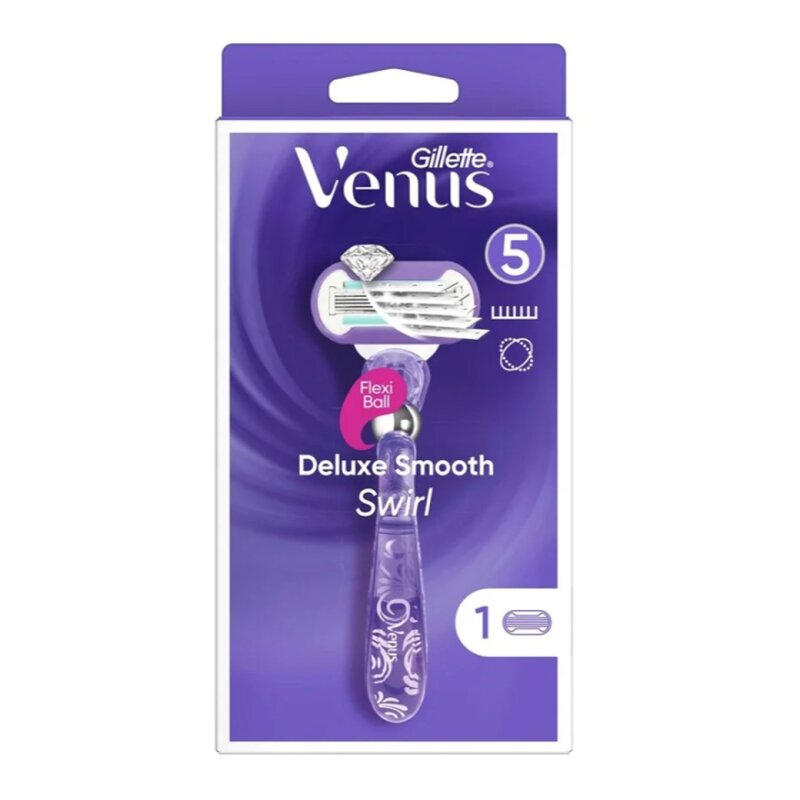 Gillette Venus Deluxe Smooth Swirl Rasoir Femme - 1 Recharge