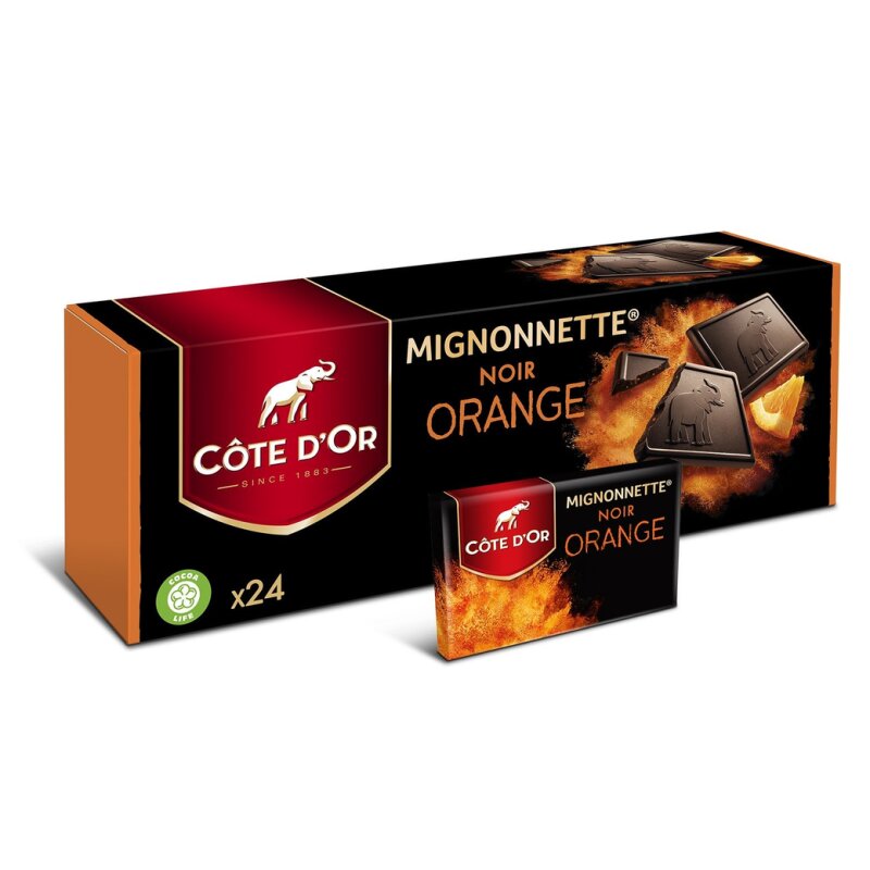 Côte d'Or Mignonnette Chocolat Noir Orange - Boîte de 24 Mignonnettes - 240g