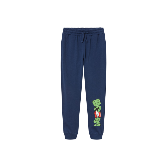 Minecraft Pantalon Enfant Molletonné - 12-14 Ans - Bleu