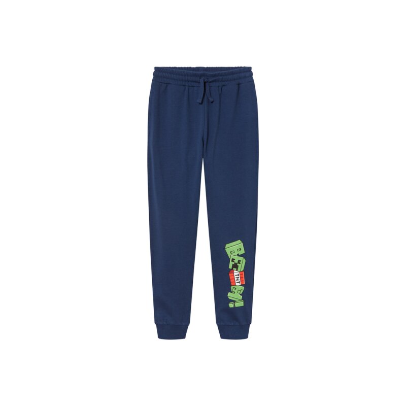 Minecraft Pantalon Enfant Molletonné - 12-14 Ans - Bleu