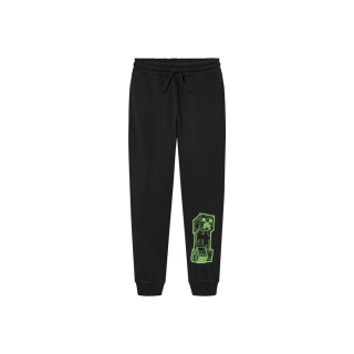 Minecraft Pantalon Enfant Molletonné - 6-8 Ans - Noir
